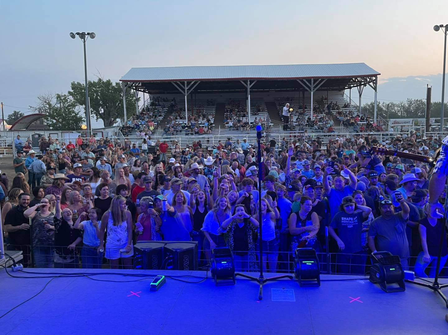 A packed crowd at an RMTS-booked fair grandstand show